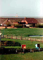 Ausblick mit Leuchtturm und See